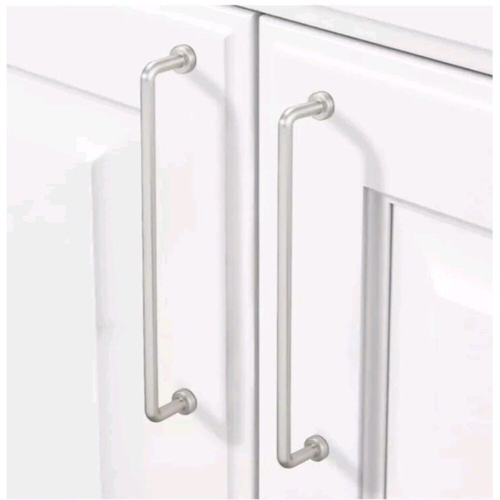 6 Pack 10 Inch Kitchen Square Cabinet Handles Satin Nickel Brushed Drawer Pulls